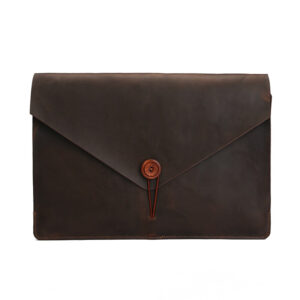 Briefcase — Envelope Cowhide Folio — Coffee front view