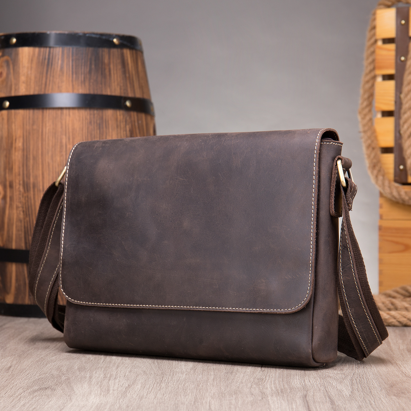 Messenger Bag — Heritage Cowhide Flap — product view