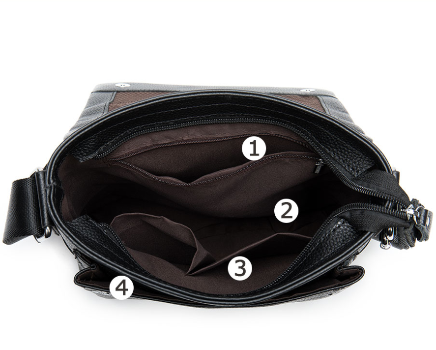 Messenger Bag — Vertical Cowhide Flap — detail view 3